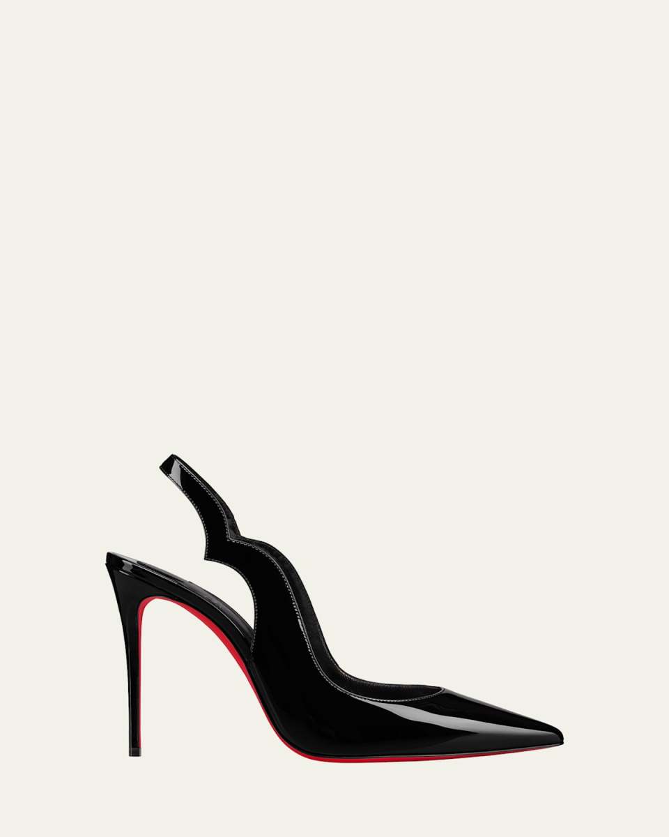 Hot Chick Patent Red Sole Slingback Pumps